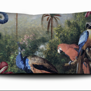 Rectangular Cushion Cover .. Parrot & Peacock